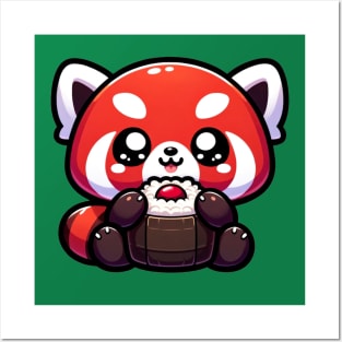 Red Panda Musubi Delight Posters and Art